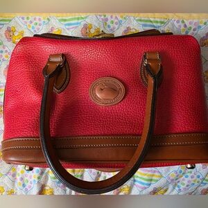 Dooney & Bourke Red and Brown All Weather Leather Handbag